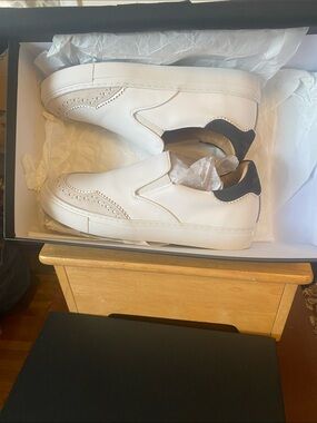 THE OFFICE OF ANGELA SCOTT HARPER sneakers. New in box.  SZ:38.5 Stone